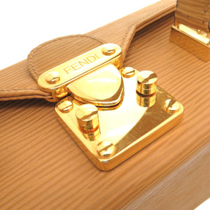 美品 フェンディ レザー ベージュ ヴィンテージ ハンドバッグ バニティバッグ バッグ 茶 0102 【中古】 FENDI
