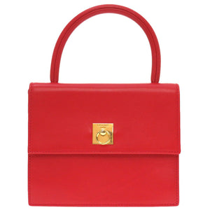 美品 セリーヌ レザー レッド ヴィンテージ ハンドバッグ バッグ 赤 0103 【中古】 CELINE