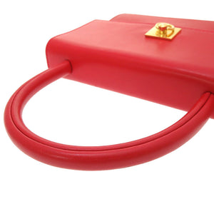 美品 セリーヌ レザー レッド ヴィンテージ ハンドバッグ バッグ 赤 0103 【中古】 CELINE