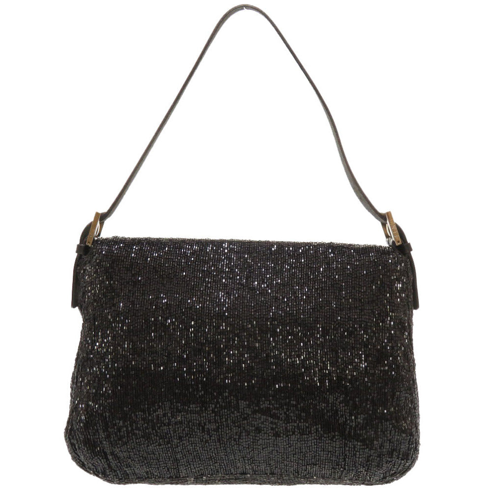 フェンディ マンマバケット ビーズ レザー ブラック ハンドバッグ バッグ 黒 0106 【中古】 FENDI