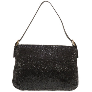 フェンディ マンマバケット ビーズ レザー ブラック ハンドバッグ バッグ 黒 0106 【中古】 FENDI