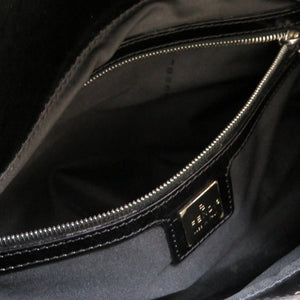 フェンディ マンマバケット ビーズ レザー ブラック ハンドバッグ バッグ 黒 0106 【中古】 FENDI