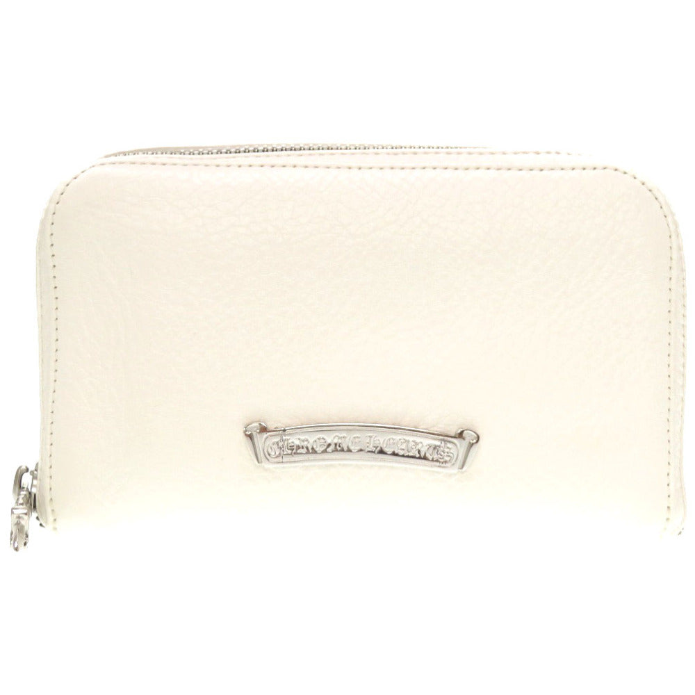 新品同様 クロムハーツ REC F ZIP MINI ラウンドファスナー 財布 レザー ホワイト 白 0117 【中古】 CHROME HEARTS