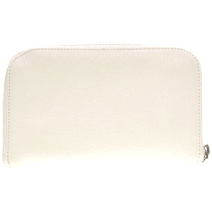 新品同様 クロムハーツ REC F ZIP MINI ラウンドファスナー 財布 レザー ホワイト 白 0117 【中古】 CHROME HEARTS