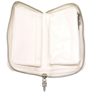 新品同様 クロムハーツ REC F ZIP MINI ラウンドファスナー 財布 レザー ホワイト 白 0117 【中古】 CHROME HEARTS