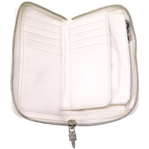 新品同様 クロムハーツ REC F ZIP MINI ラウンドファスナー 財布 レザー ホワイト 白 0117 【中古】 CHROME HEARTS