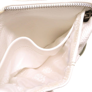 新品同様 クロムハーツ REC F ZIP MINI ラウンドファスナー 財布 レザー ホワイト 白 0117 【中古】 CHROME HEARTS