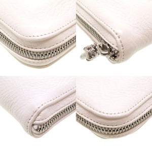 新品同様 クロムハーツ REC F ZIP MINI ラウンドファスナー 財布 レザー ホワイト 白 0117 【中古】 CHROME HEARTS