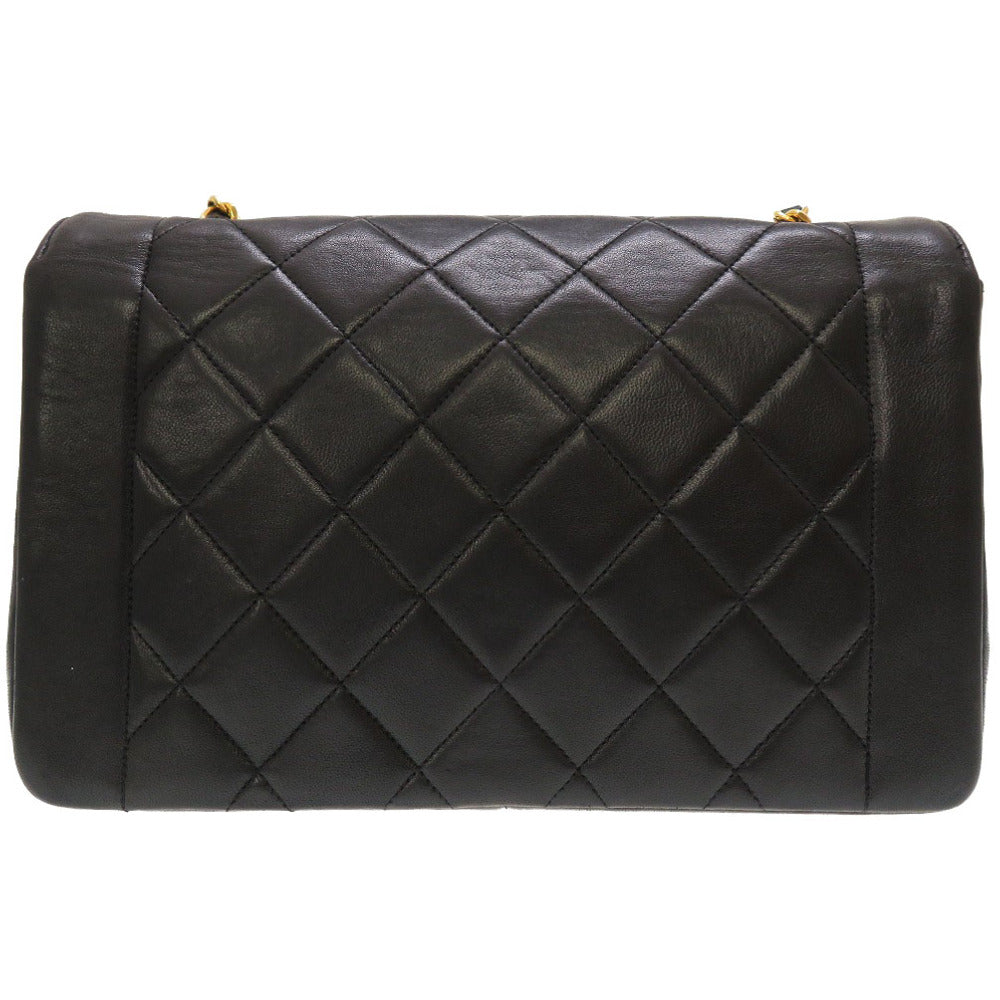 シャネル ダイアナ マトラッセ 25 ラムスキン ブラック 2番台 ゴールドチェーン ショルダーバッグ ココマーク バッグ 黒 0123 【中古】 CHANEL