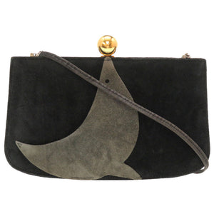 エルメス サック ア マリース アシカ ドブリス スウェード ブラック グレー 〇S刻印 ショルダーバッグ バッグ 0128 【中古】 HERMES