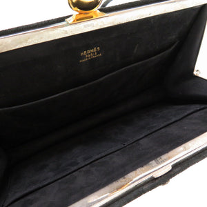 エルメス サック ア マリース アシカ ドブリス スウェード ブラック グレー 〇S刻印 ショルダーバッグ バッグ 0128 【中古】 HERMES
