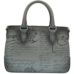 新品同様 ベルルッティ トゥジュール ガリバー カリグラフィ ショルダー ハンドバッグ ヴェネチアカーフ グレー 0005【中古】BERLUTI メンズ