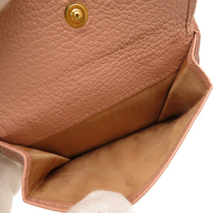 未使用品 ミュウミュウ コンパクト財布 ５MV204 二つ折り財布 レザー ピンク 0007【中古】MIUMIU レディース