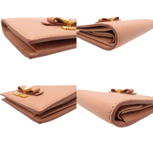 未使用品 ミュウミュウ コンパクト財布 ５MV204 二つ折り財布 レザー ピンク 0007【中古】MIUMIU レディース