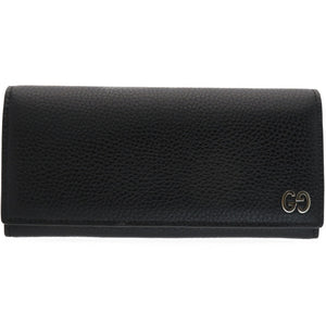 未使用 グッチ GG レザー ブラック 481727 長財布 財布 黒 0008【中古】GUCCI メンズ