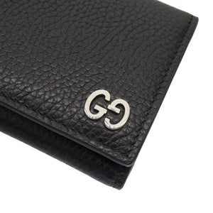 未使用 グッチ GG レザー ブラック 481727 長財布 財布 黒 0008【中古】GUCCI メンズ