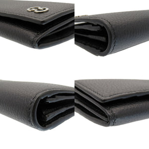 未使用 グッチ GG レザー ブラック 481727 長財布 財布 黒 0008【中古】GUCCI メンズ