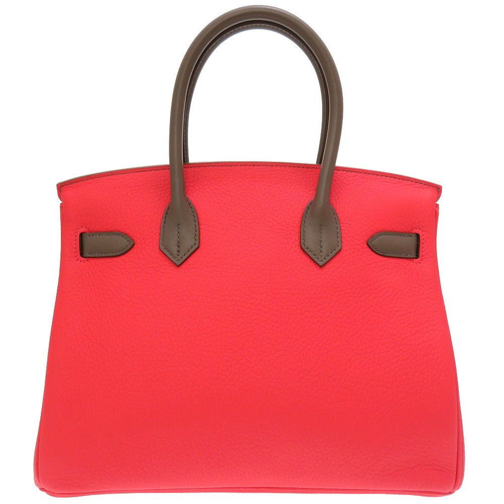 未使用 エルメス バーキンカザック30 ヴォ―スイフト トリヨンクレマンス ローズジャイプール エトゥープ アルジル マットシルバー金具 □P刻印 ハンドバッグ 0013 【中古】 HERMES バーキン30