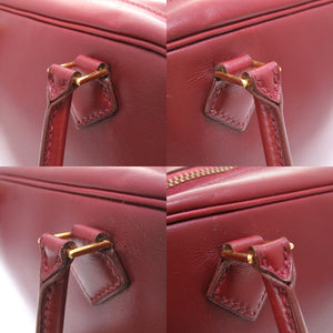 エルメス ミニプリュム プリュム20 ボックスカーフ ボルドー ゴールド金具 〇V刻印 ハンドバッグ バッグ 赤 0015 【中古】 HERMES