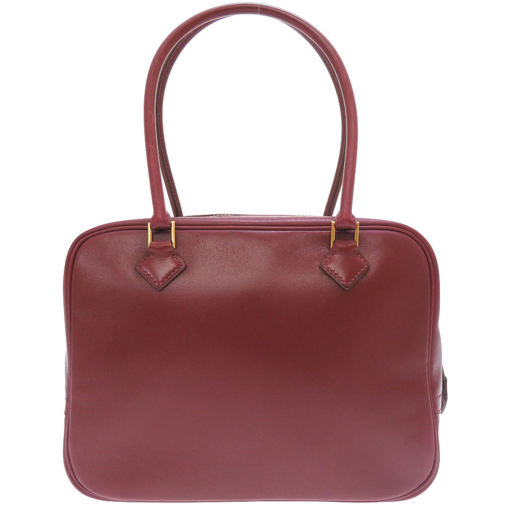 エルメス ミニプリュム プリュム20 ボックスカーフ ボルドー ゴールド金具 〇V刻印 ハンドバッグ バッグ 赤 0015 【中古】 HERMES