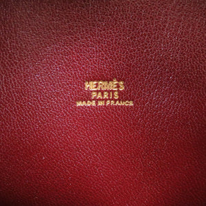 エルメス ミニプリュム プリュム20 ボックスカーフ ボルドー ゴールド金具 〇V刻印 ハンドバッグ バッグ 赤 0015 【中古】 HERMES