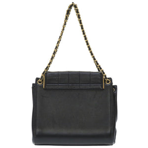 美品 シャネル 2.55 チョコバー ラムスキン ブラック ゴールド金具 ショルダーバッグ バッグ 黒 0023 【中古】 CHANEL