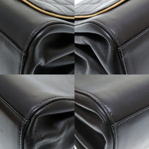 美品 シャネル 2.55 チョコバー ラムスキン ブラック ゴールド金具 ショルダーバッグ バッグ 黒 0023 【中古】 CHANEL