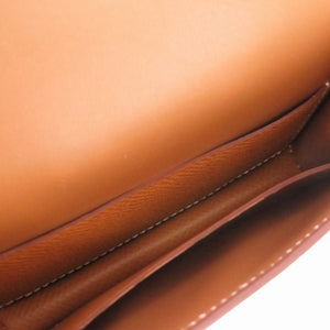 美品 エルメス コンスタンス スリム ヴォーエプソン ゴールド シルバー金具 U刻印(2022年製) 二つ折り財布 財布 茶 0031 【中古】 HERMES