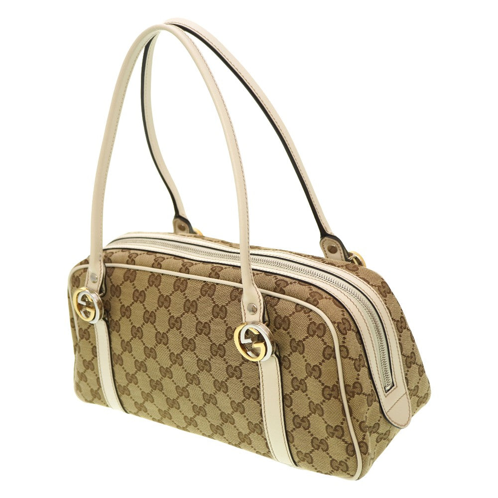 新品同様 グッチ GGツインズ 232958 ショルダーバッグ GGキャンバス/レザー ブラウン 0035【中古】GUCCI