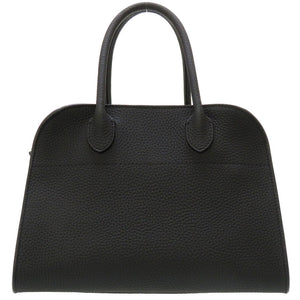 未使用 ザ ロウ マルゴー10 レザー ブラック シルバー金具 ハンドバッグ バッグ 黒 0037 【中古】 THE ROW