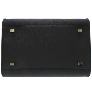 未使用 ザ ロウ マルゴー10 レザー ブラック シルバー金具 ハンドバッグ バッグ 黒 0037 【中古】 THE ROW