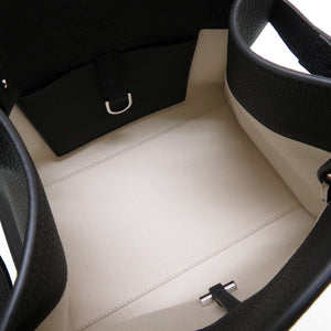 未使用 ザ ロウ マルゴー10 レザー ブラック シルバー金具 ハンドバッグ バッグ 黒 0037 【中古】 THE ROW