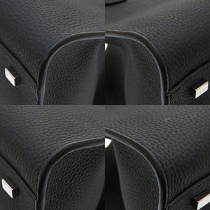 未使用 ザ ロウ マルゴー10 レザー ブラック シルバー金具 ハンドバッグ バッグ 黒 0037 【中古】 THE ROW