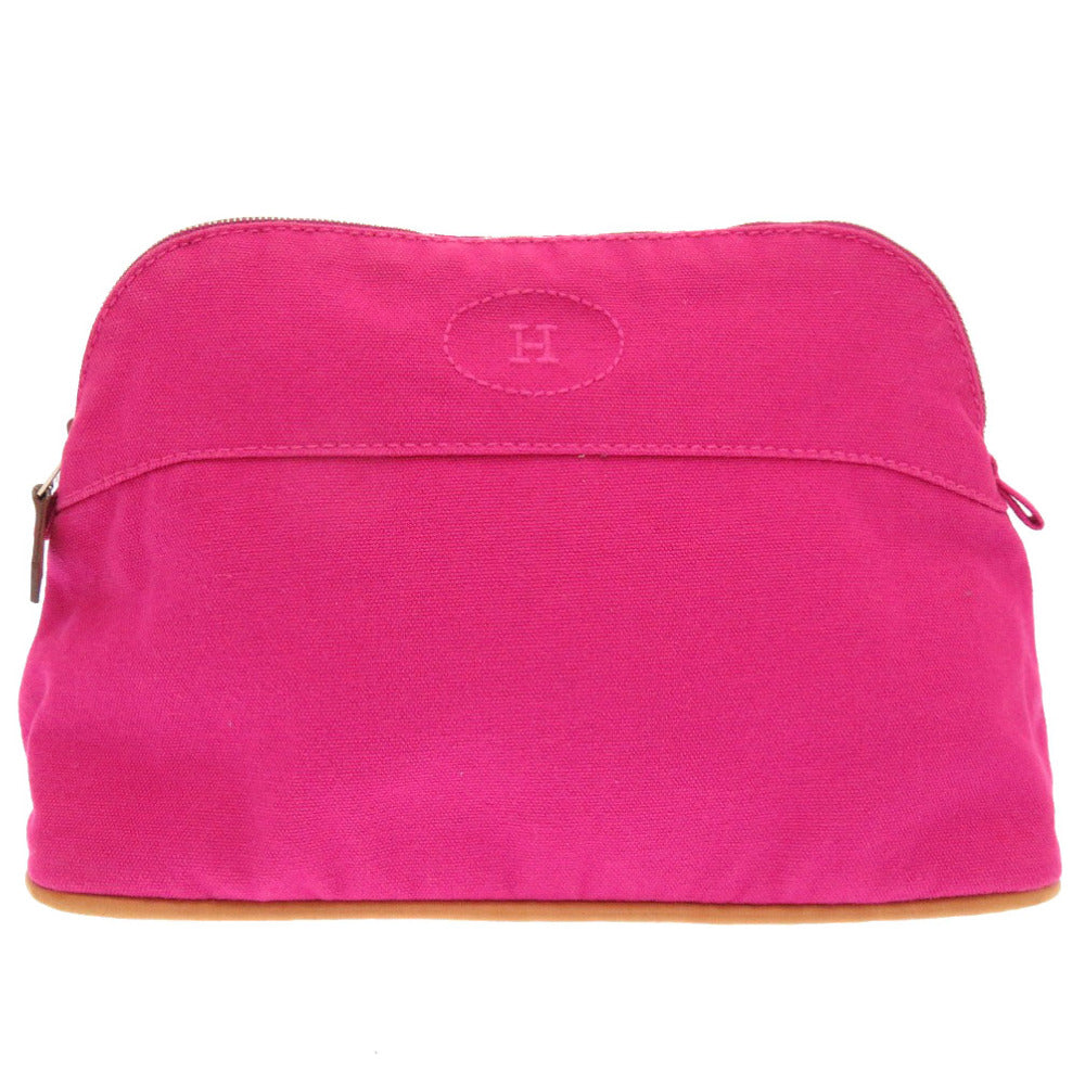 エルメス ボリードポーチ 25 MM ハイビスカス キャンバス バッグ 0049 【中古】 HERMES