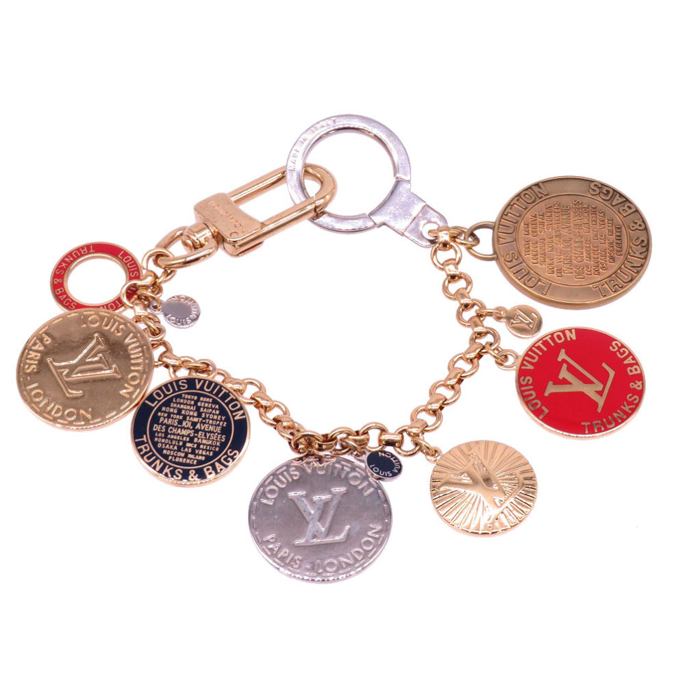 美品 ルイ ヴィトン ポルトクレ シェンヌ ゴールド シルバー M60071 レッド キーホルダー チャーム LV 0051 【中古】 LOUIS VUITTON