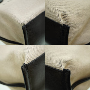 美品 ロンシャン ロゾ トートバッグ キャンバス/レザー エクリュ 0053【中古】LONGCHAMP