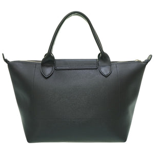 新品同様 ロンシャン プリアージュ トートバッグ コーティングキャンバス ブラック ショルダーストラップ付 黒 0054【中古】LONGCHAMP