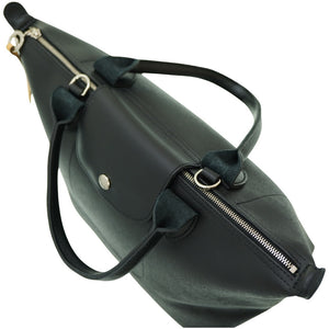 新品同様 ロンシャン プリアージュ トートバッグ コーティングキャンバス ブラック ショルダーストラップ付 黒 0054【中古】LONGCHAMP