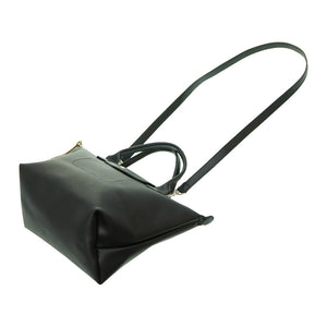 新品同様 ロンシャン プリアージュ トートバッグ コーティングキャンバス ブラック ショルダーストラップ付 黒 0054【中古】LONGCHAMP