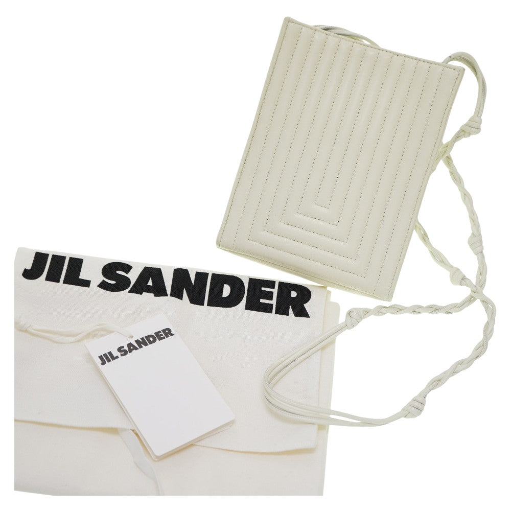 美品 ジルサンダー タングル ショルダーバッグ レザー オフホワイト 0055【中古】JIL SANDER