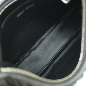 新品同様 ミュウミュウ 2WAY ショルダーバッグ マテラッセ 5BH211 ショルダーバッグ レザー/フェイクパール ブラック 黒 0056【中古】MIU MIU チェーン