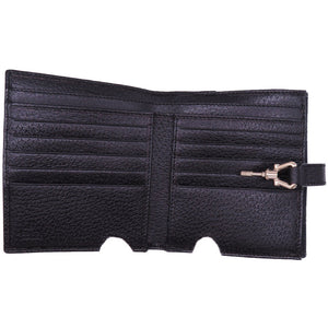 新品同様 グッチ ジャッキー GGキャンバス ブラック 141435 Wホック 二つ折り財布 黒 0063 【中古】 GUCCI