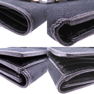 新品同様 グッチ ジャッキー GGキャンバス ブラック 141435 Wホック 二つ折り財布 黒 0063 【中古】 GUCCI