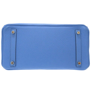 新品同様 エルメス バーキン30 トリヨンクレマンス ブルーパラダイス シルバー金具 □R刻印 ハンドバッグ バッグ 青 0072 【中古】 HERMES