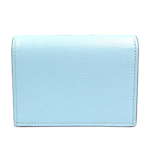 未使用 グッチ レインボー＆スター ばなにゃ 701009 レザー ゴールド金具 ブルー 二つ折り財布 0074【中古】GUCCI