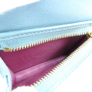 未使用 グッチ レインボー＆スター ばなにゃ 701009 レザー ゴールド金具 ブルー 二つ折り財布 0074【中古】GUCCI