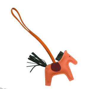 新品同様 エルメス ロデオ PM A刻印 アニョーミロ ローズアザレ オレンジ マラカイト バッグチャーム 0078【中古】HERMES