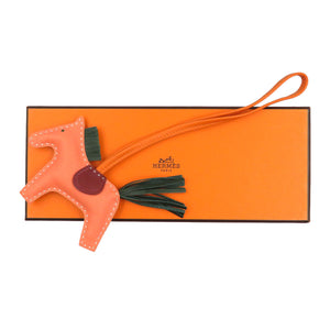 新品同様 エルメス ロデオ PM A刻印 アニョーミロ ローズアザレ オレンジ マラカイト バッグチャーム 0078【中古】HERMES