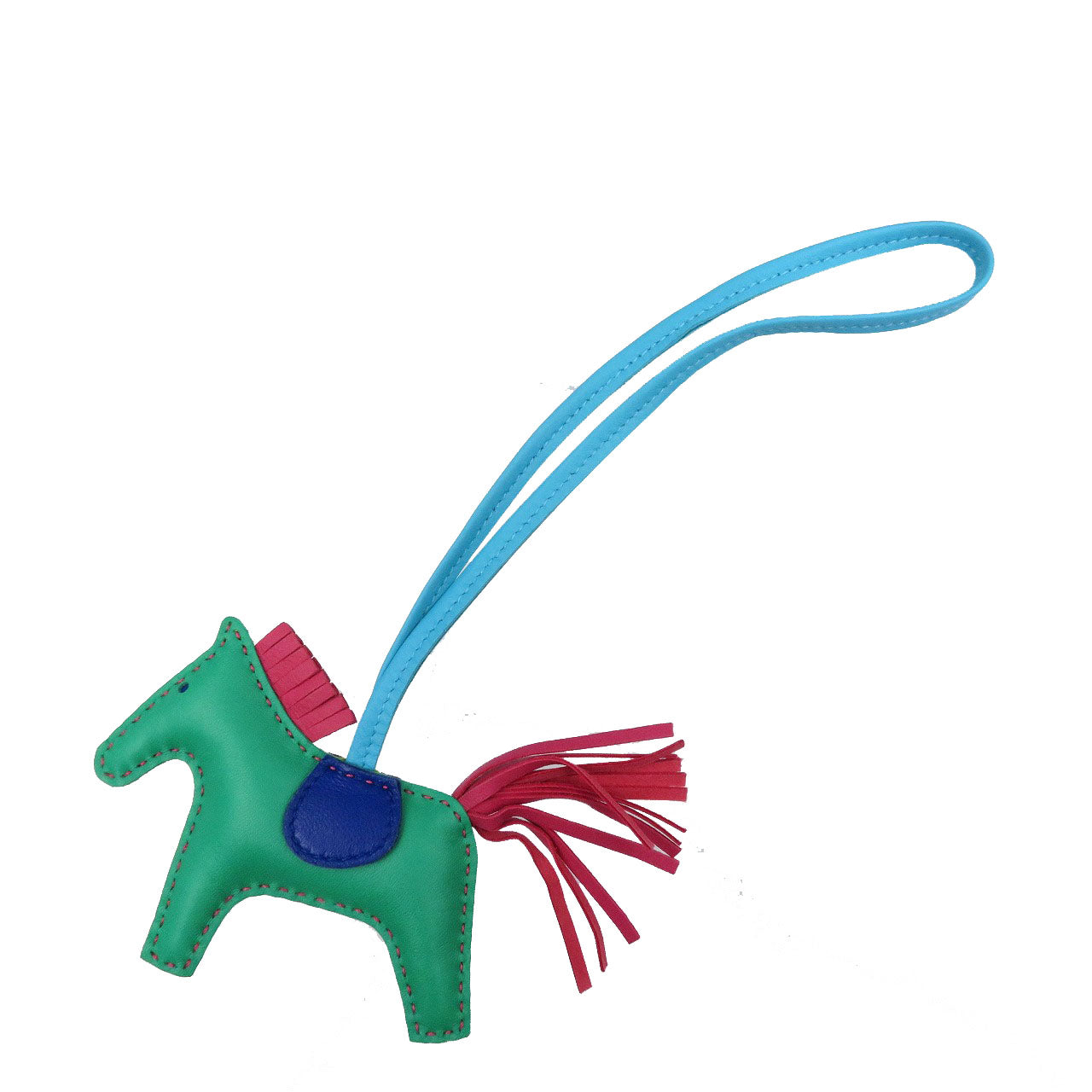 新品同様 エルメス ロデオ PM レインボーリバーシブル アニョーミロ ミント スフレ グリーン イエロー バッグチャーム 0079【中古】HERMES