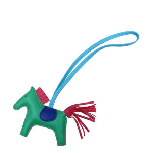 新品同様 エルメス ロデオ PM レインボーリバーシブル アニョーミロ ミント スフレ グリーン イエロー バッグチャーム 0079【中古】HERMES